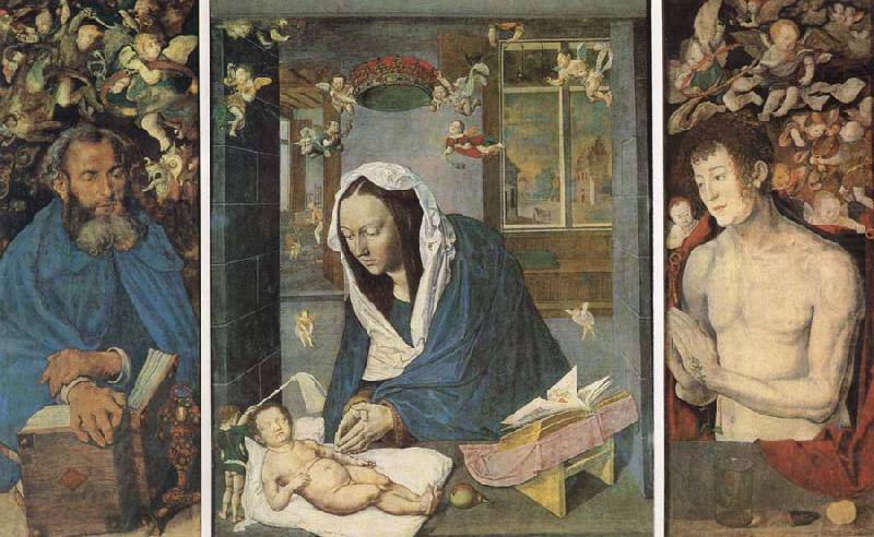 Albrecht Durer The Virgin with the Sleeping clild between Sts.Anthony china oil painting image